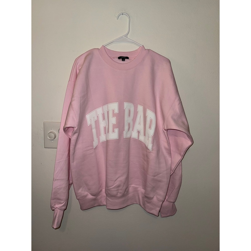 The Bar Varsity Sweatshirt Blush/White Size M NIB